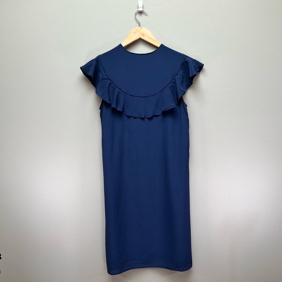Comptoir de Cotonniers 100% deep slate blue silk dress, US size XS - Picture 5 of 6